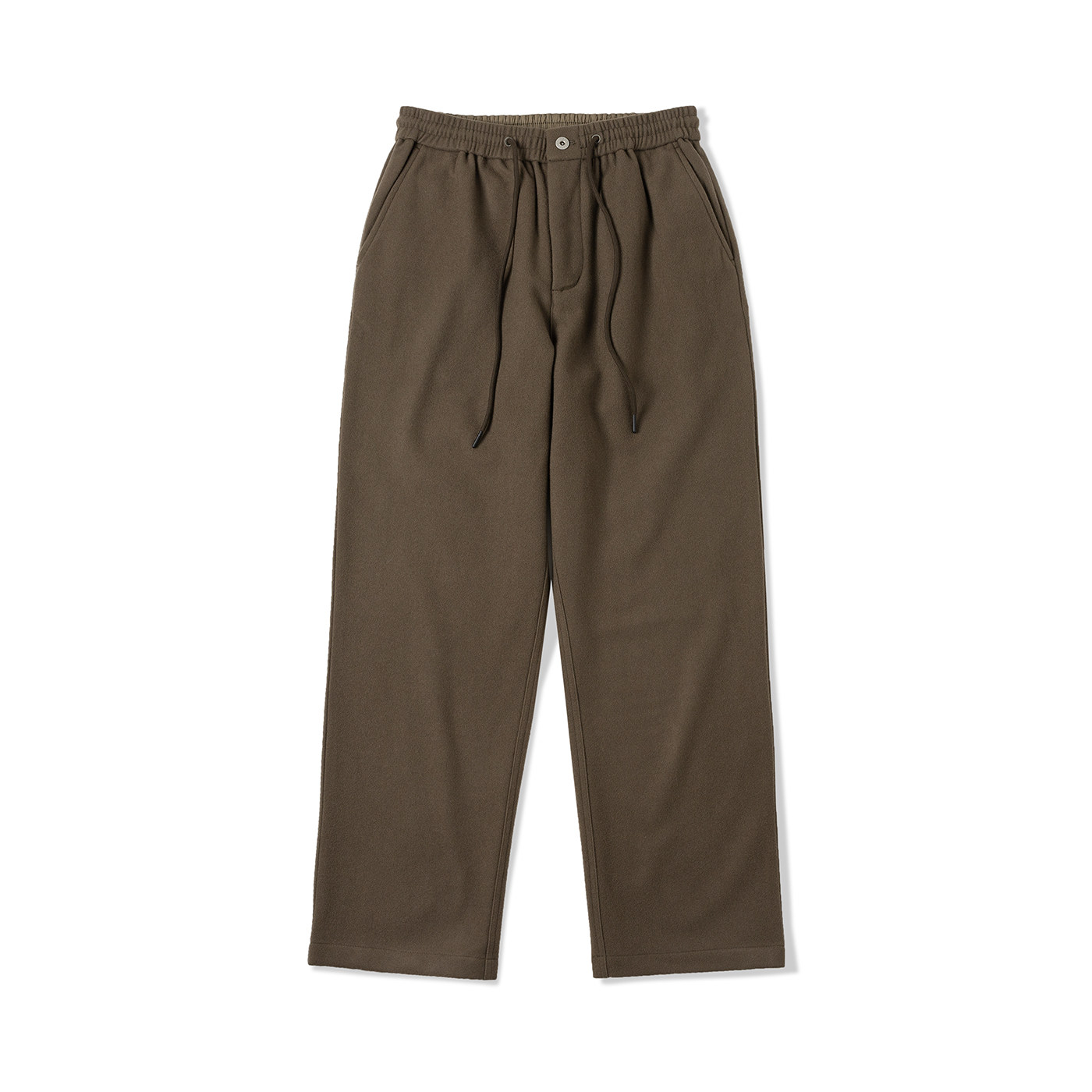 NATIVEWELL纯羊毛长裤微宽松易搭配弹力腰围高支羊毛