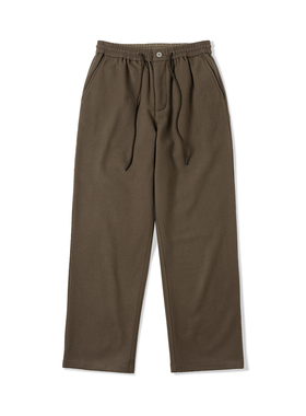 NATIVEWELL纯羊毛长裤微宽松易搭配弹力腰围高支羊毛