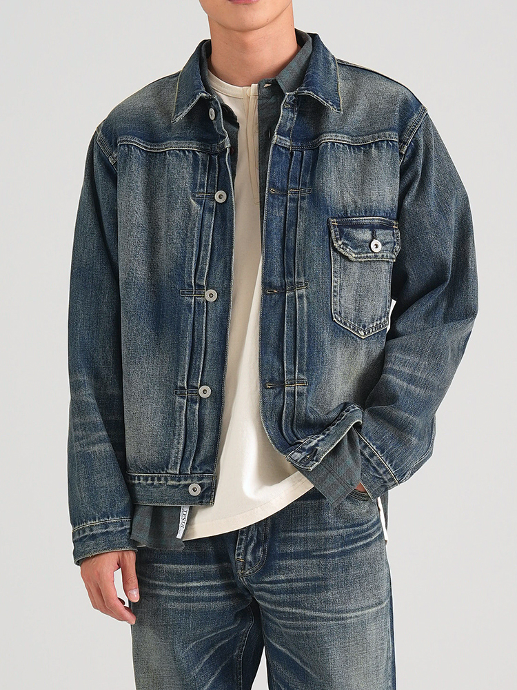 手工牛仔夹克nativewell