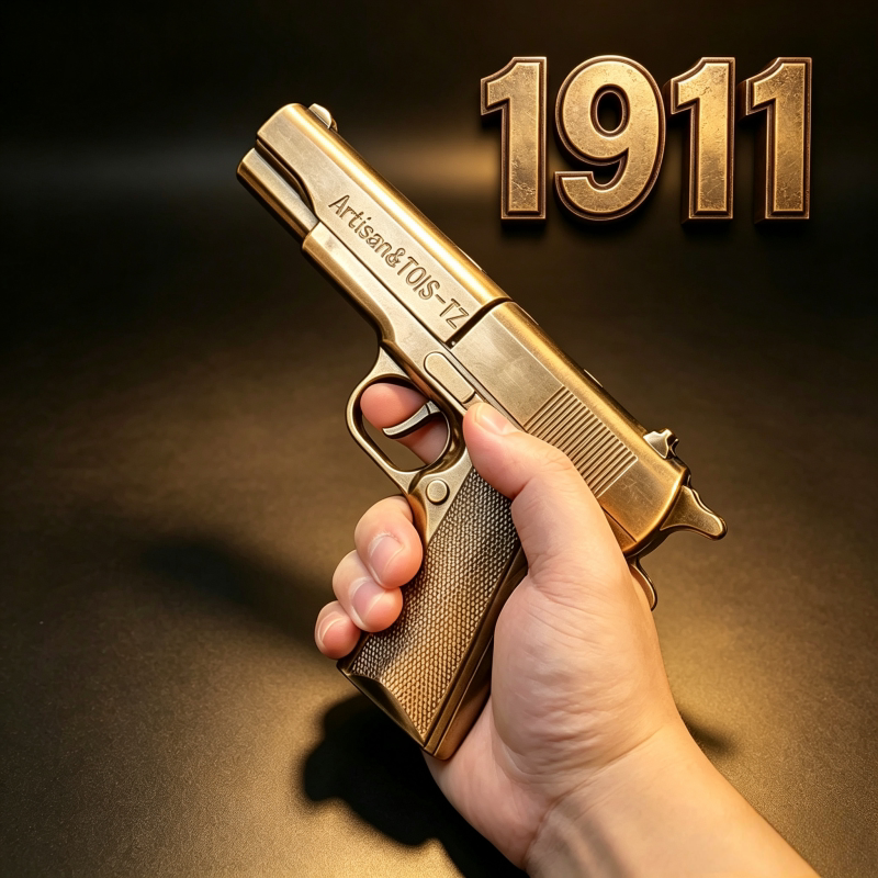全金属滑轨式1911砸炮枪纸炮子抢响炮抢火炮怀旧玩具枪砸响炮手枪
