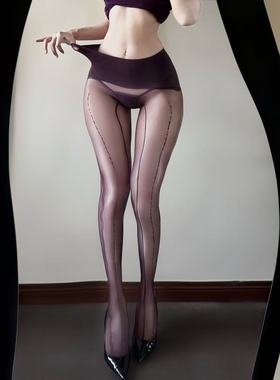 「电波」极光编织蕾丝提花性感情趣丝袜无缝档丝滑油亮连裤袜537