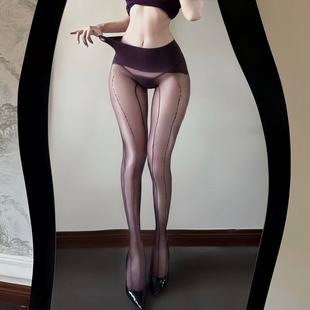 「电波」极光编织蕾丝提花性感情趣丝袜无缝档丝滑油亮连裤袜537