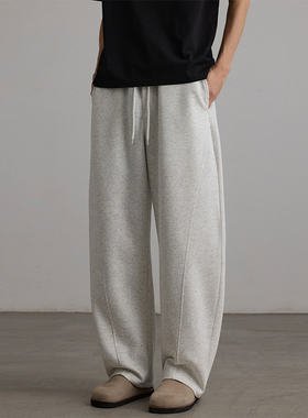 Mmel 美式复古弧线弯刀裤男2025新款潮流百搭宽松卫裤阔腿休闲裤