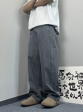 Mmel 2025美式弧形弯刀裤男女工装裤春秋潮牌宽松纯棉百搭休闲裤