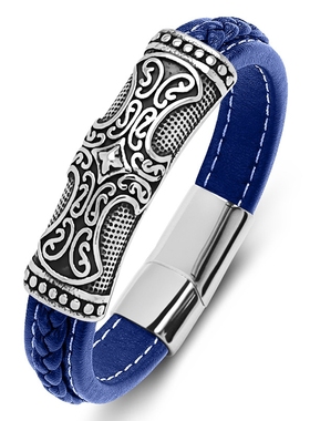 马年平安扣好运红绳男款皮质编织手链2026本命年太岁护身红色手绳