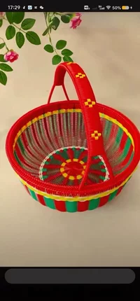 纯手工编织篮子花篮手提藤篮买菜篮塑料大号藤条购物收纳鸡蛋吊