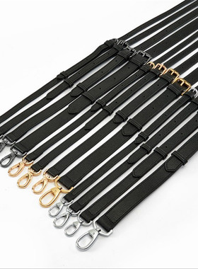 黑色荔枝纹真皮包带配件mk可调节单肩斜挎加长肩带pinko替换背带