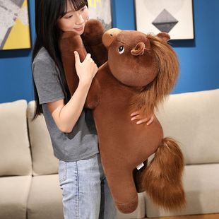 可爱仿真小马抱枕公仔毛绒玩具居家玩偶睡觉抱的大号儿童生日礼物