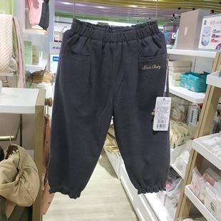 寶寶加絨保暖休閑褲 拉比女童2024秋冬束口花邊長褲 商場專柜同款