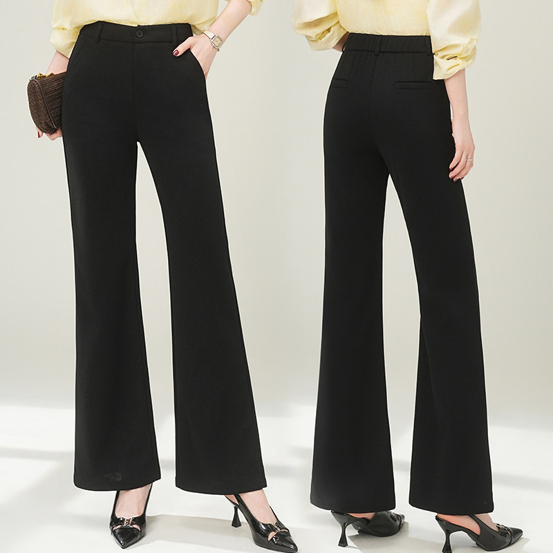 手揉云纱春夏丝光细闪显瘦微喇裤 垂坠丝滑修身时尚 经典女裤B872