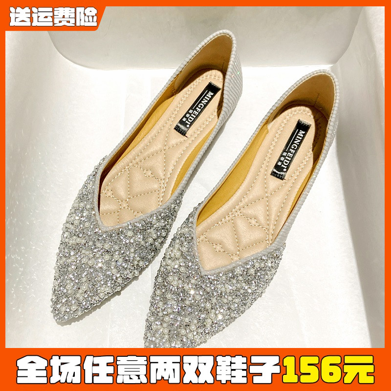 夏季新款水钻仙女风瓢鞋