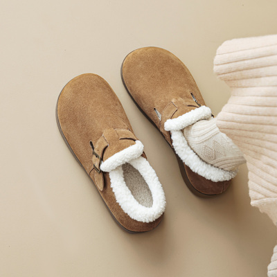 厚底真皮勃肯鞋女秋冬