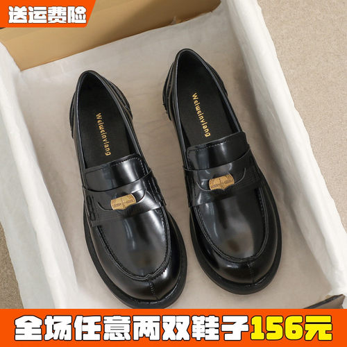 圆头英伦风乐福鞋小皮鞋