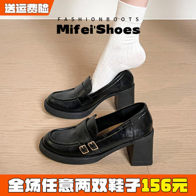 【免费试穿】现货！高跟小皮鞋女