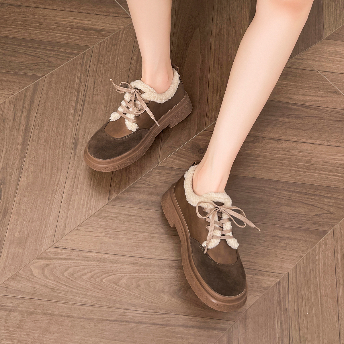 【免费试穿】厚底加绒勃肯鞋