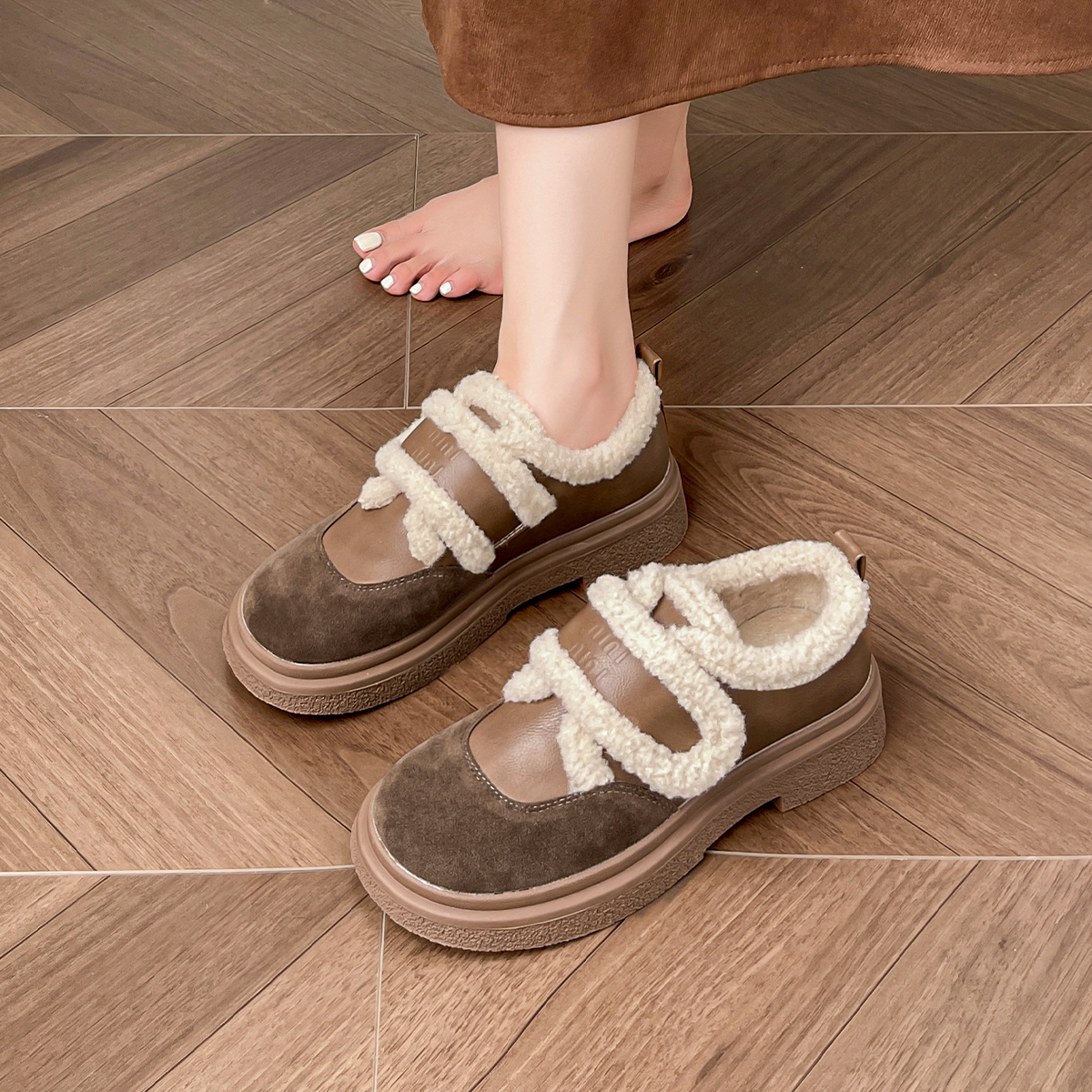 【免费试穿】厚底加绒勃肯鞋