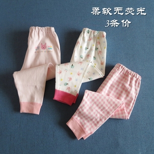 3条价儿童女童秋裤纯棉打底裤春秋冬无荧光棉毛裤保暖长裤宝宝秋