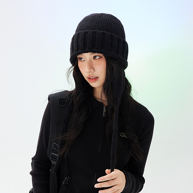 针织帽出游复古女秋冬保暖毛线帽