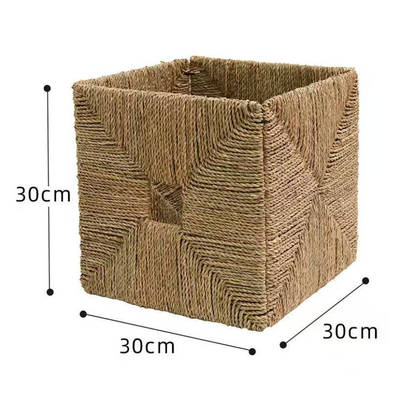 手工编织收纳筐格子柜储物筐