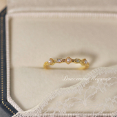 维多利亚 日系agete同款 可爱精致镀金18k 珍珠戒指 小众设计女