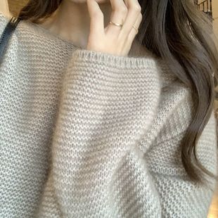 羊毛针织加厚洋气秋冬宽松外穿慵懒风套头复古毛衣女 2024年新款