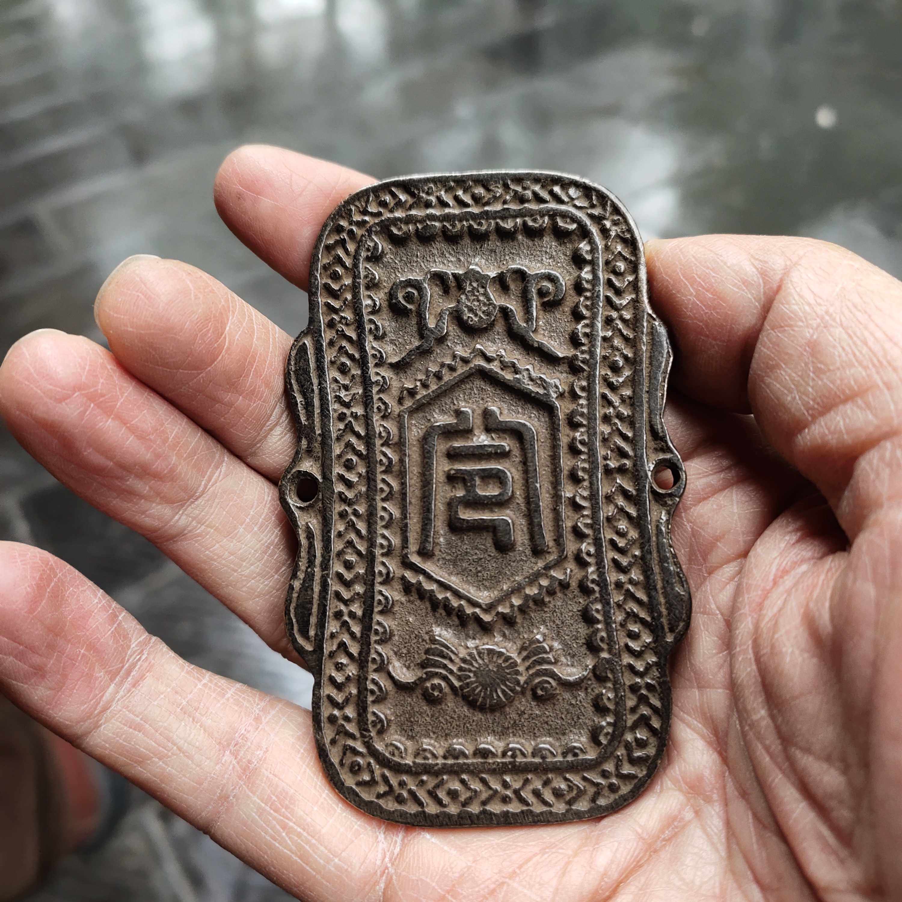 골동품 및 기타 컬렉션 골동품 순동 허리 메달 황동 소품 군용 부적 펜던트 토큰 일반 군인 허리 메달 및 옛날 방식