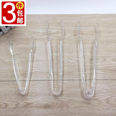 透明PC面包夹创意优质塑料食品食物夹子餐夹 水果沙拉面条冰块夹