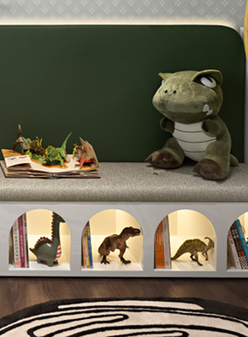 可爱样板间男孩房恐龙主题摆件