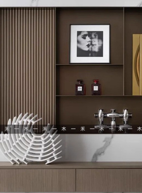 样板间电视柜软装搭配摆件