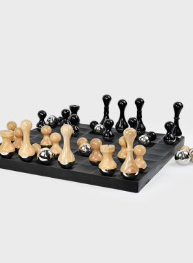 样板间桌面大理石国际象棋摆件