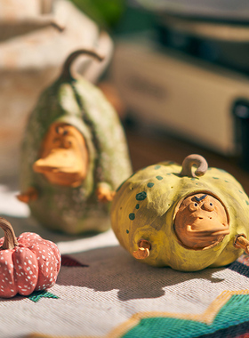 儿童房原创鸭梨陶瓷动物摆件