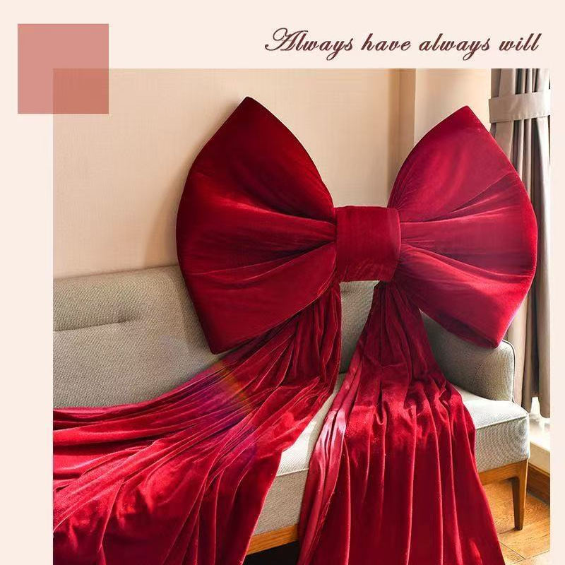 蝴蝶结装饰结婚超大红丝绒蝴蝶结婚房布置新年拍照氛围感道具