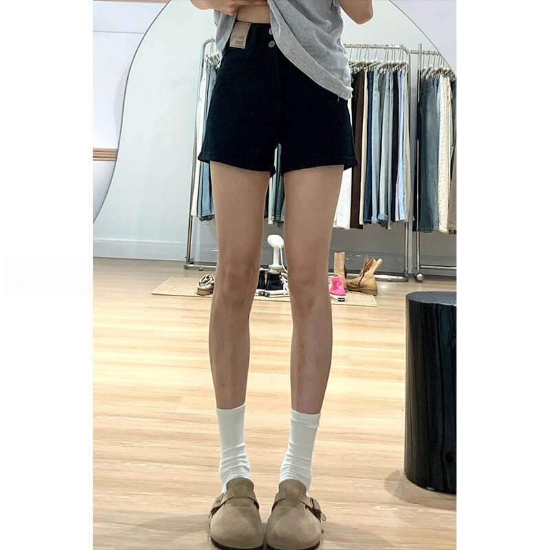 夏季薄款高腰显瘦大码牛仔短裤