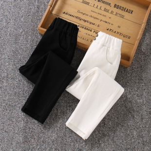 小脚裤 黑白色女童裤 弹力网红中大童儿童休闲修身 2026新款 子春秋季