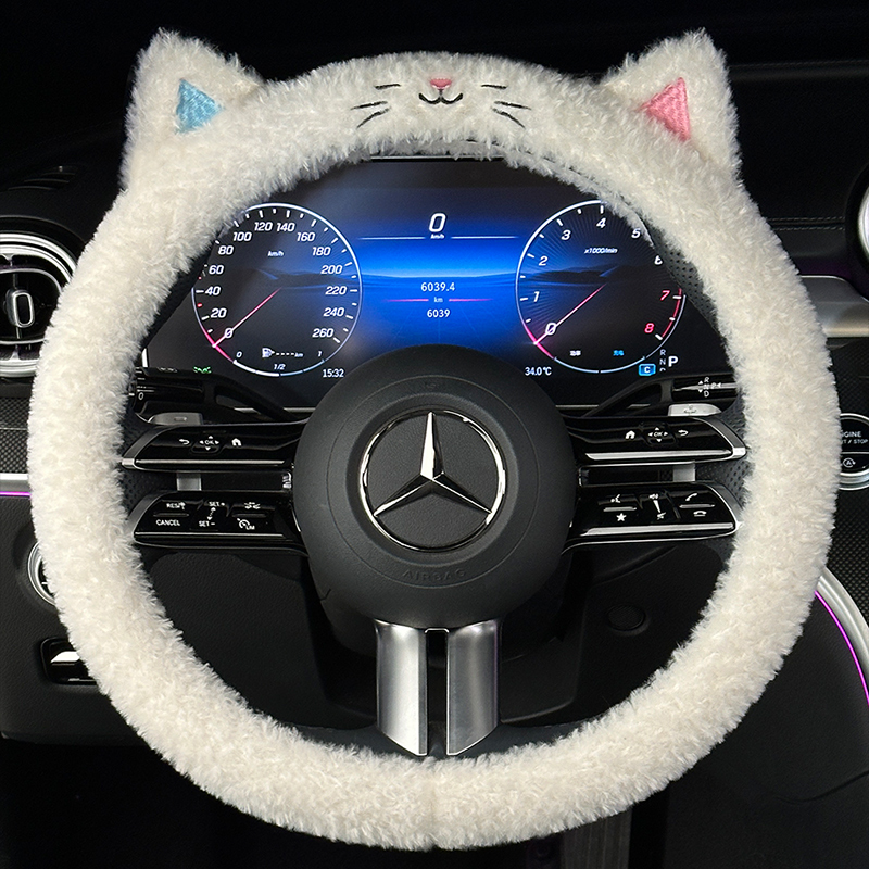 汽车方向盘套冬季毛绒可