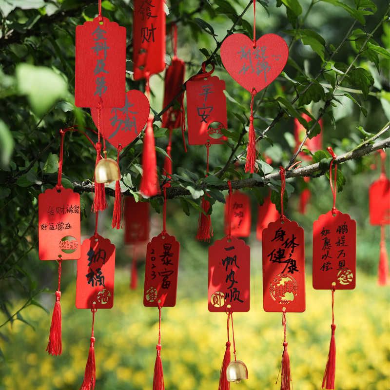 许愿牌木吊牌吊卡挂树祈愿挂件挂牌心愿卡片悬挂木质防水祝福木牌图片