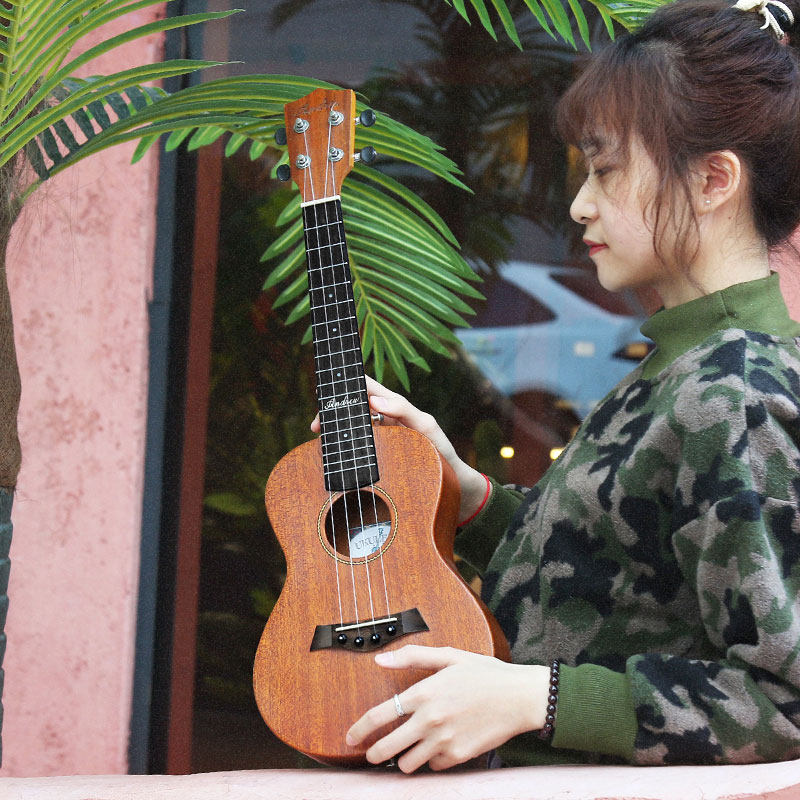 安德鲁尤克里里初学者学生女21寸23寸乌克丽丽儿童云杉木单板面单