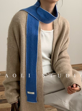 YAOLI100%羊毛～菠萝边细长针织飘带女秋冬装饰y2k千禧风小围巾韩