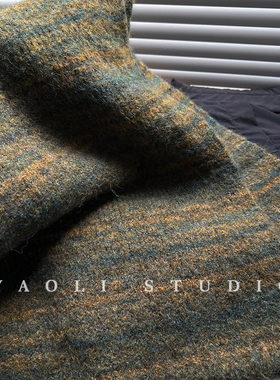 YAOLI复古绿色软糯含羊毛混色针织小围巾女秋冬保暖防寒护颈围脖