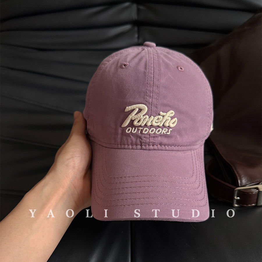 YAOLI刺绣Poneho大头围显脸小棒球帽子女2025年春新款遮阳鸭舌帽