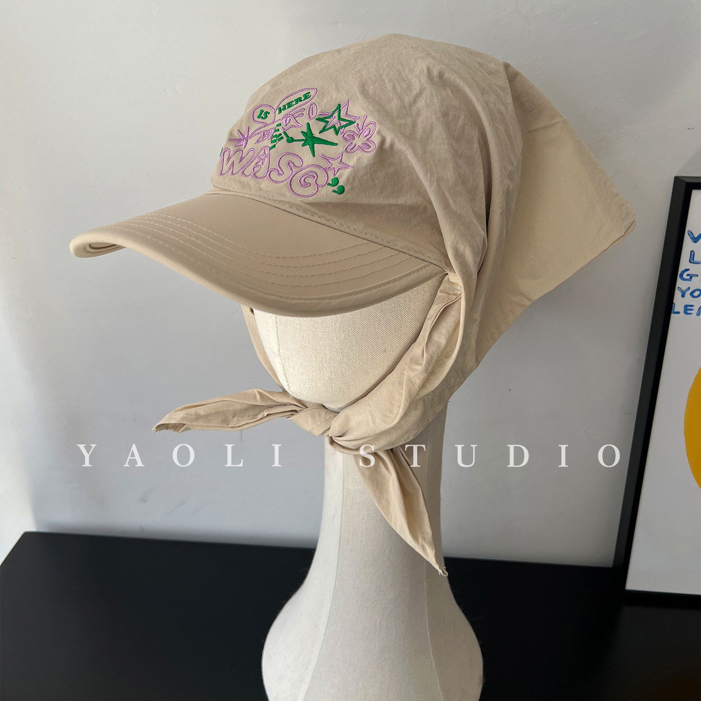 YAOLI美式复古wasc刺绣拼色头巾棒球帽子女户外速干包头鸭舌帽男图片