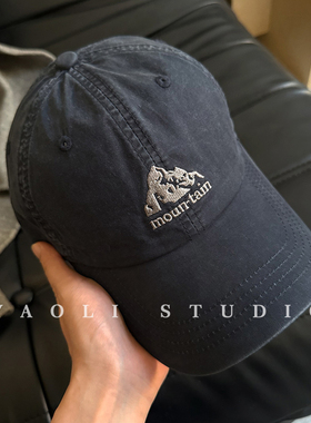YAOLI山峰刺绣大头围显脸小棒球帽子女2025新款户外软顶鸭舌帽男
