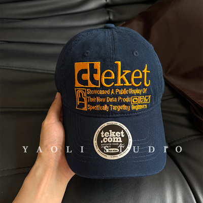 YAOLI美式街头复古CTEKET刺绣显脸小拼色棒球帽子户外遮阳鸭舌帽