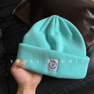 YAOLI贴布R字母～美式复古针织套头帽子女秋冬保暖大头围冷帽男潮