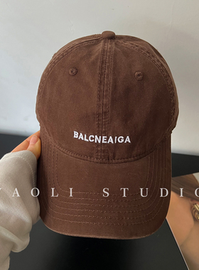 YAOLI美式复古BAL刺绣棒球帽子女韩系户外遮阳显脸小软顶鸭舌帽男