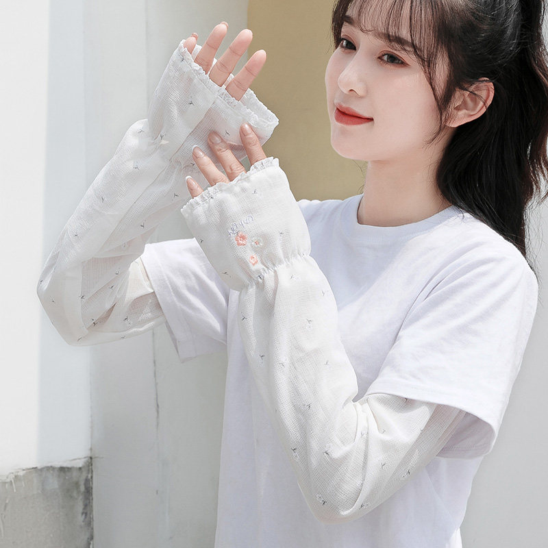冰袖防晒女护臂袖套开车宽松假袖子护袖骑车户外夏天防紫外线百搭