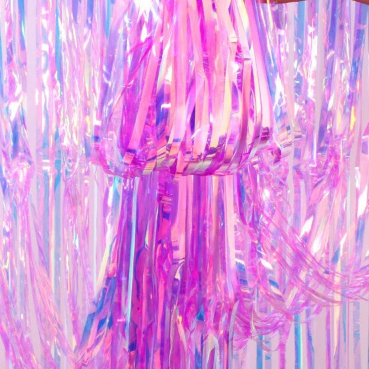 户外游乐场幻彩金光雨丝帘广场露天吊顶彩带天幕节日背景装饰流苏