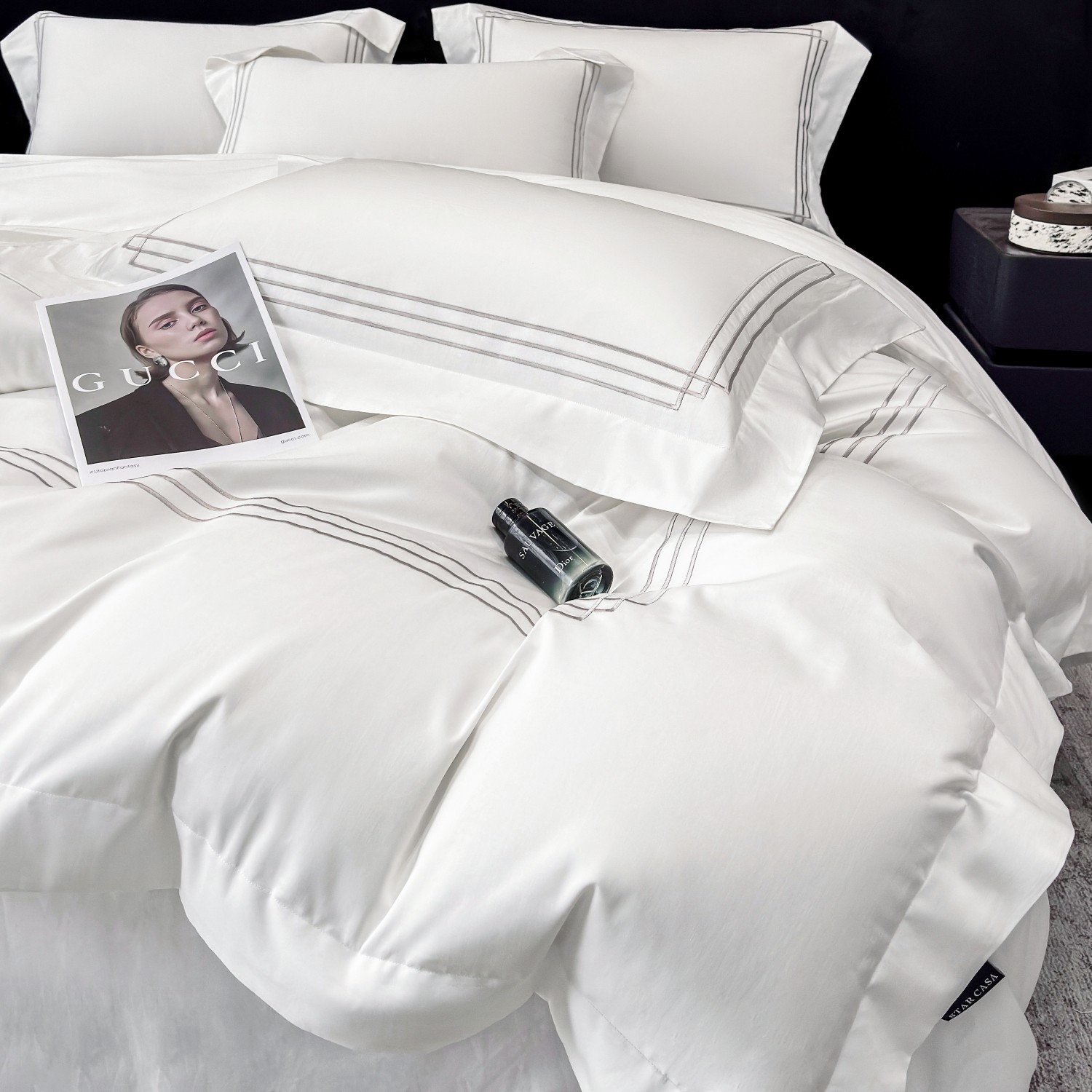 五星级酒店风A类200支长绒棉四件套全棉被套纯棉简约轻奢床上用品