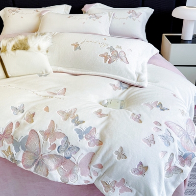 冬季保暖A类牛奶绒四件套加厚