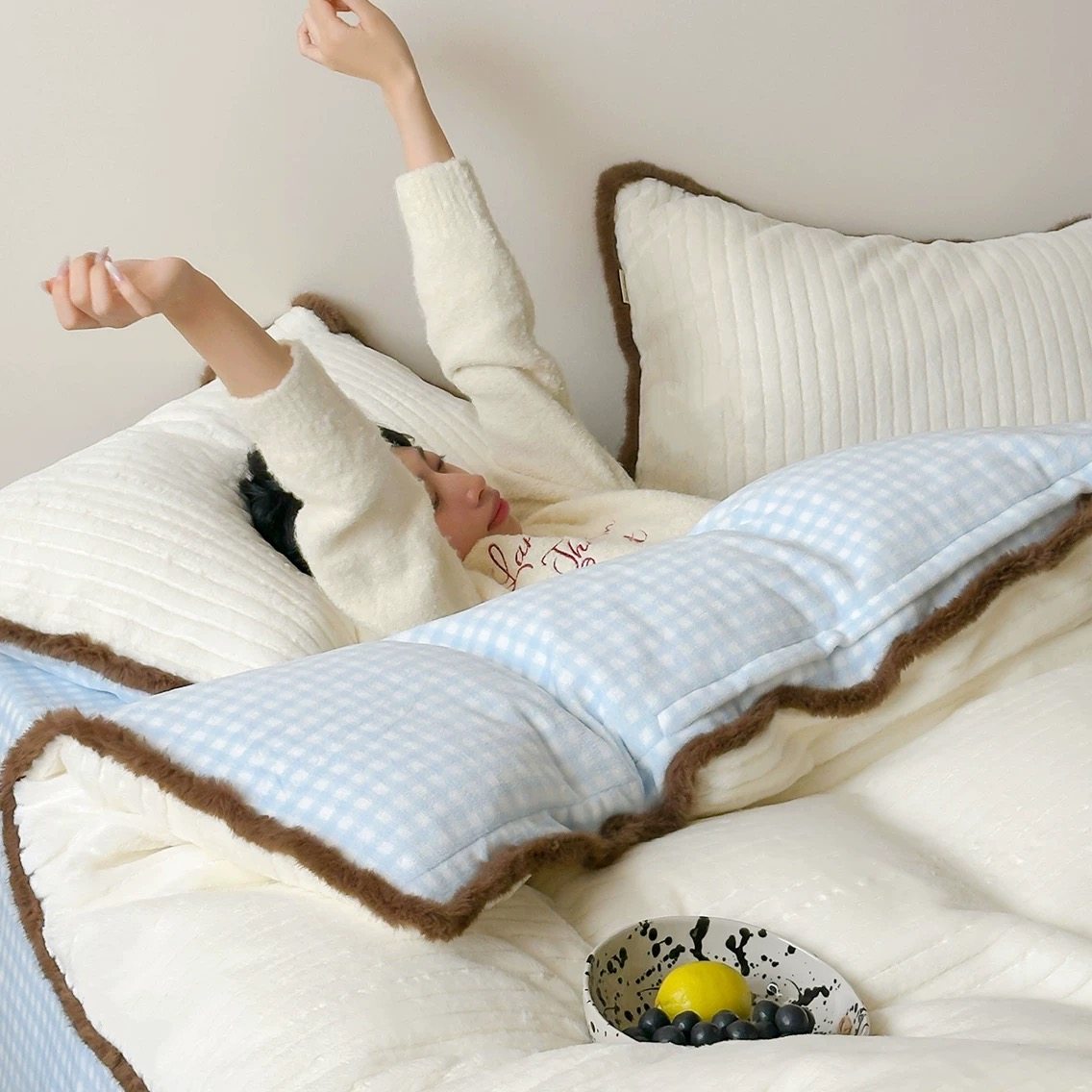 超软糯A类母婴兔兔绒四件套加厚保暖牛奶绒被套冬季保暖床上用品4,床上用品,床品套件/四件套/多件套,淘宝优惠券,粉丝福利购,淘宝优惠卷